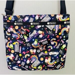 LeSportsac Crossbody Bag Boba Rainbow Skateboard Novelty Print Adjustable Strap